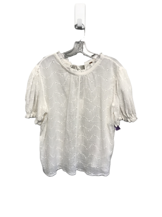 White Top Short Sleeve By Free People, Size: L