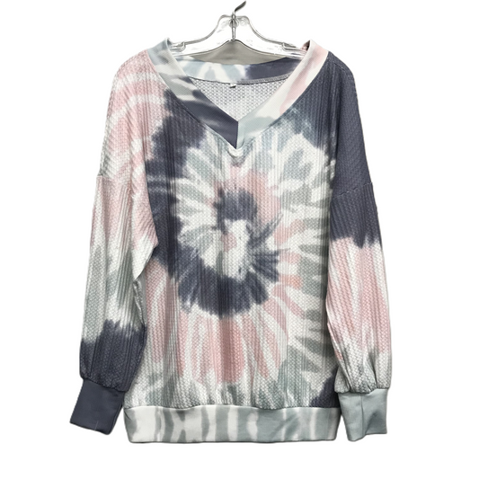 Top Long Sleeve In Tie Dye Print, Size: L