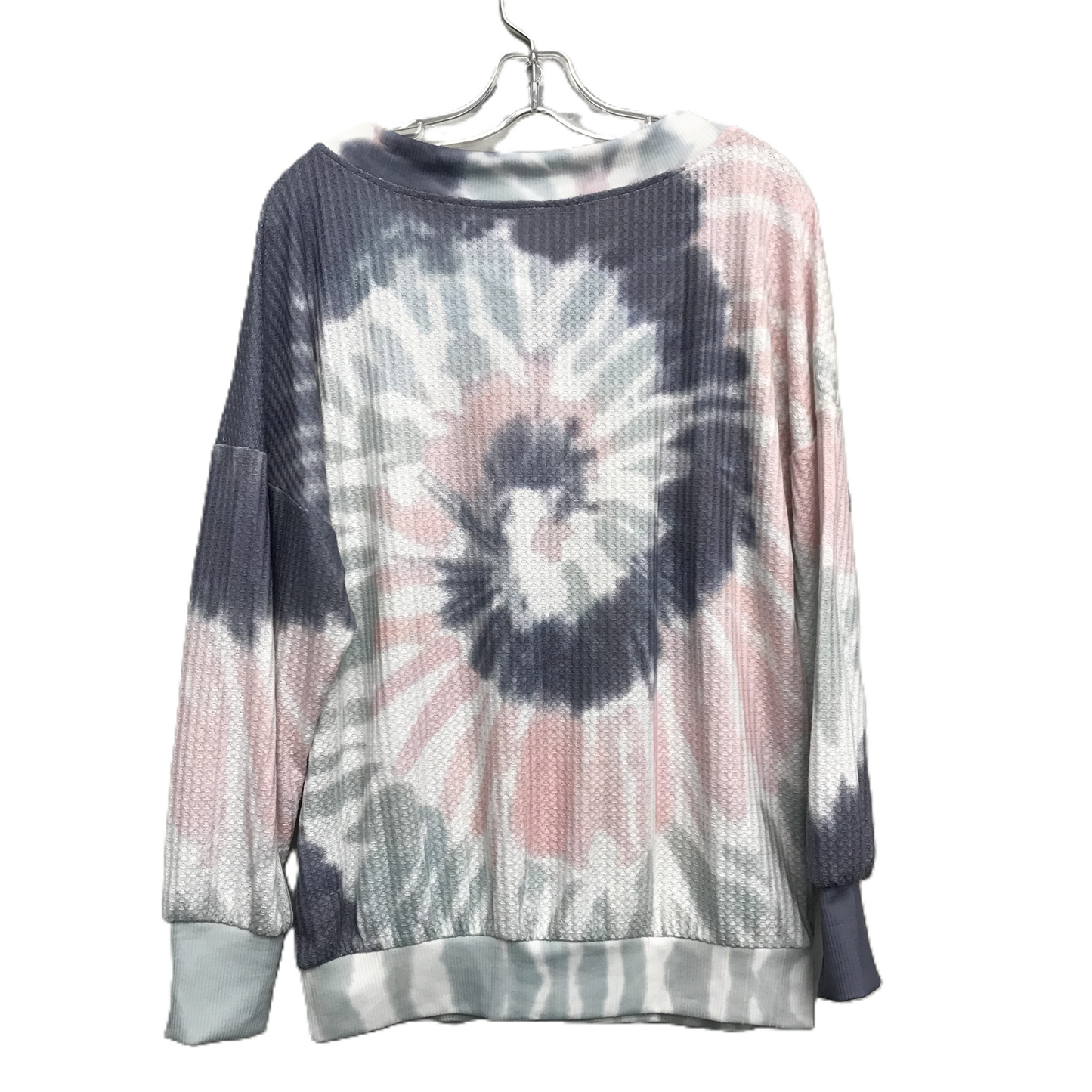 Top Long Sleeve In Tie Dye Print, Size: L