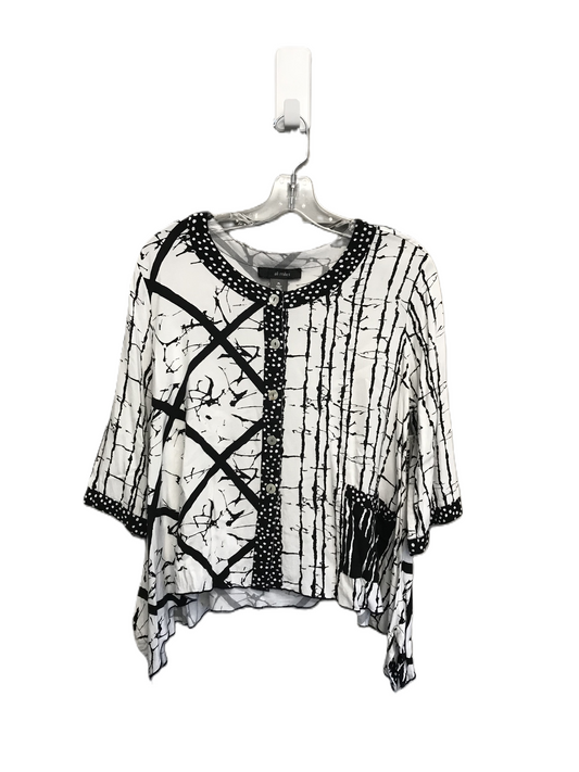 Black & White Top Short Sleeve By Ali Miles, Size: L