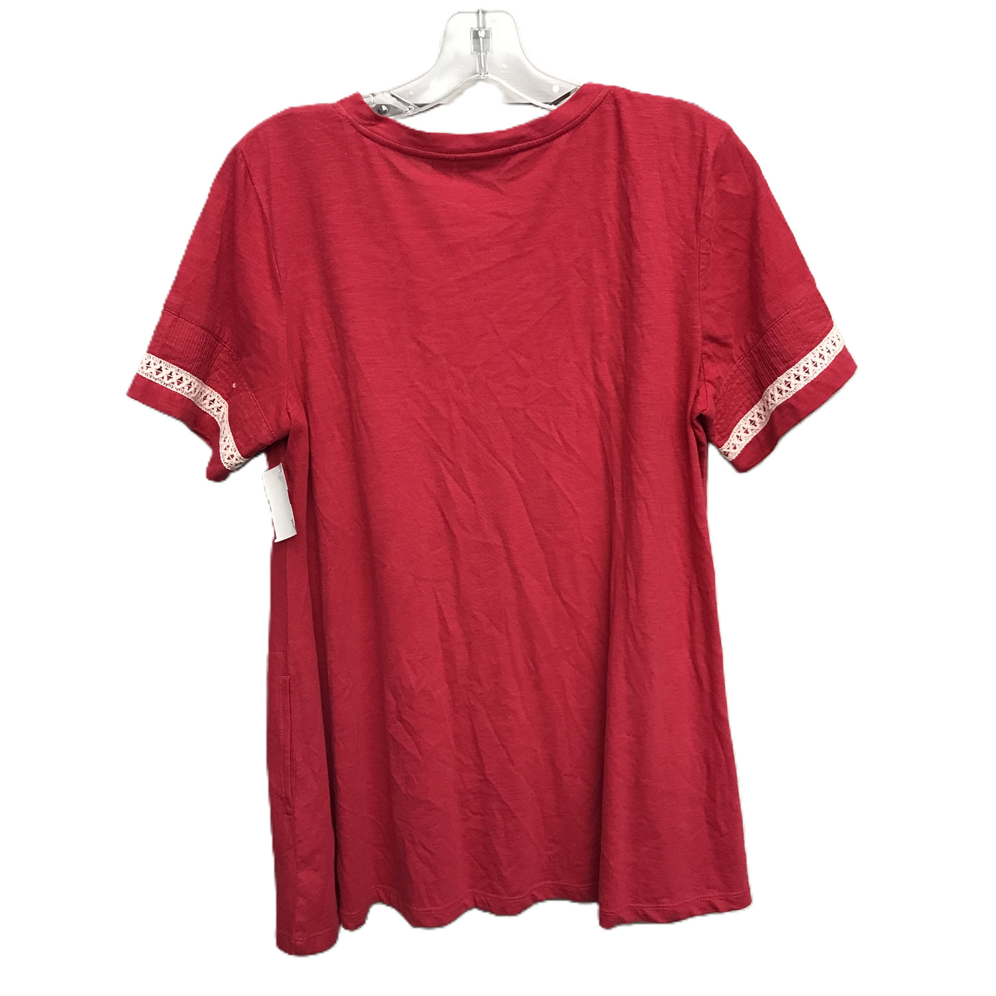 Red Top Short Sleeve By Logo, Size: S