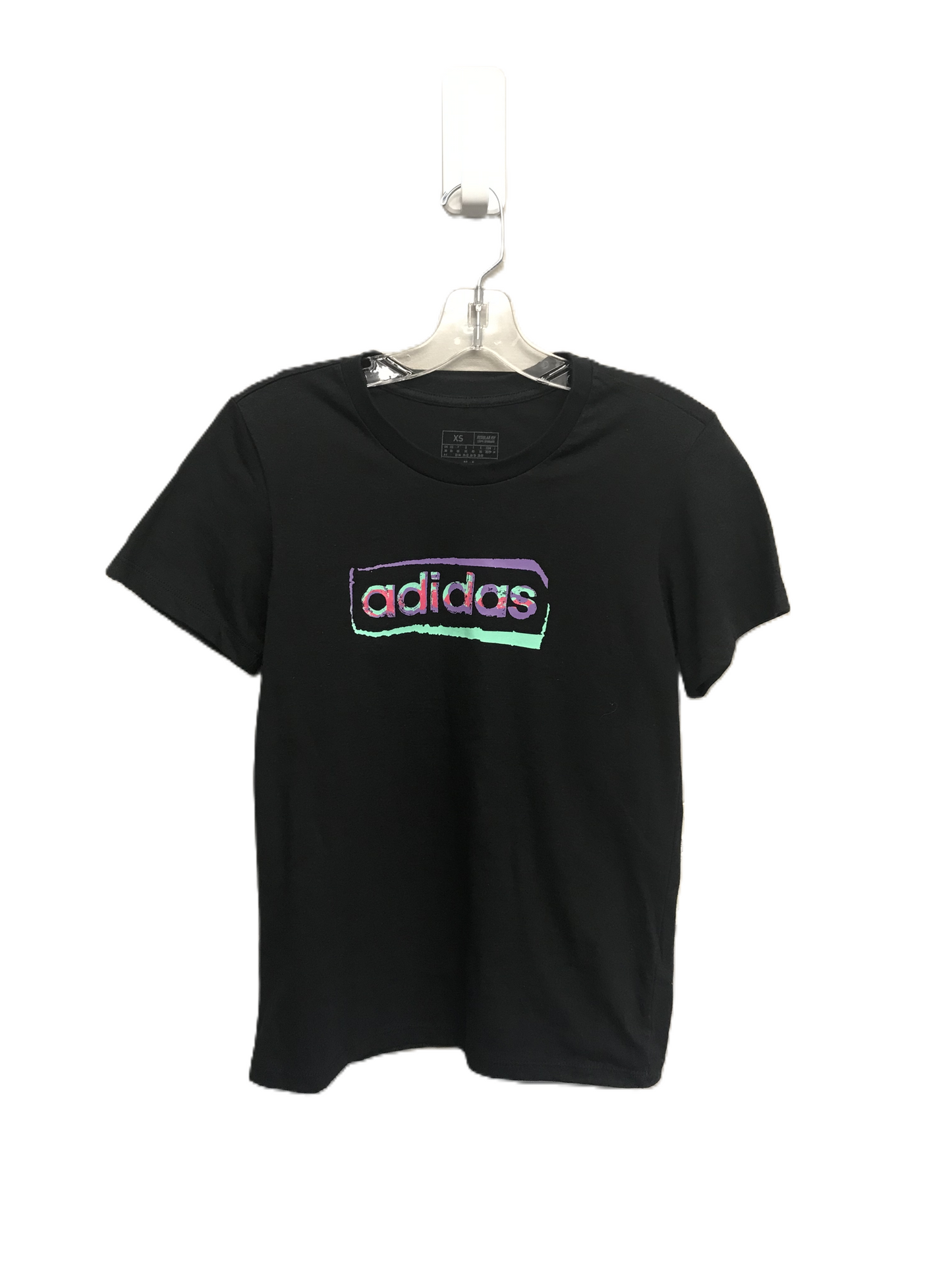 Black Athletic Top Short Sleeve By Adidas, Size: Xs