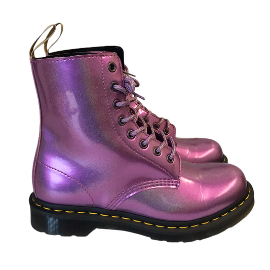 Boots Combat By Dr Martens In Purple, Size: 8