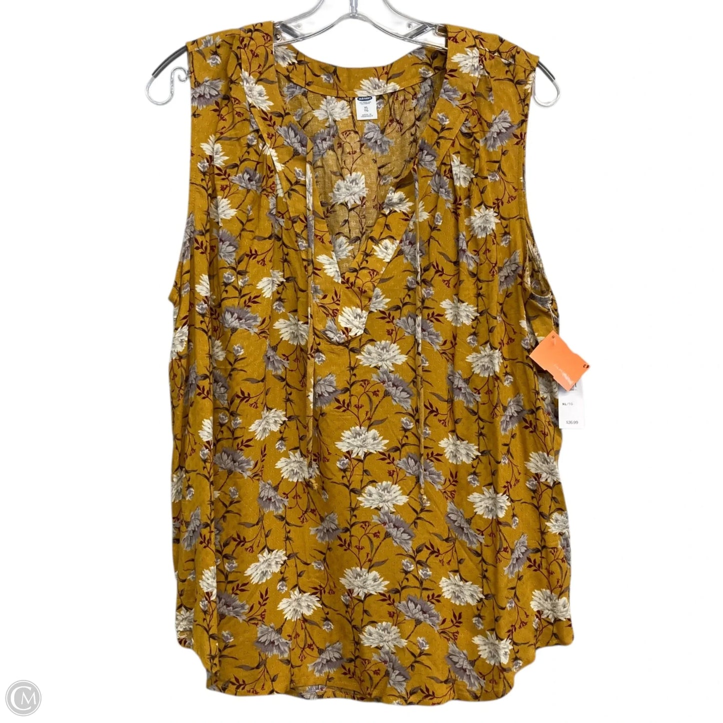 Top Sleeveless By Old Navy In Gold & Purple, Size: Xl