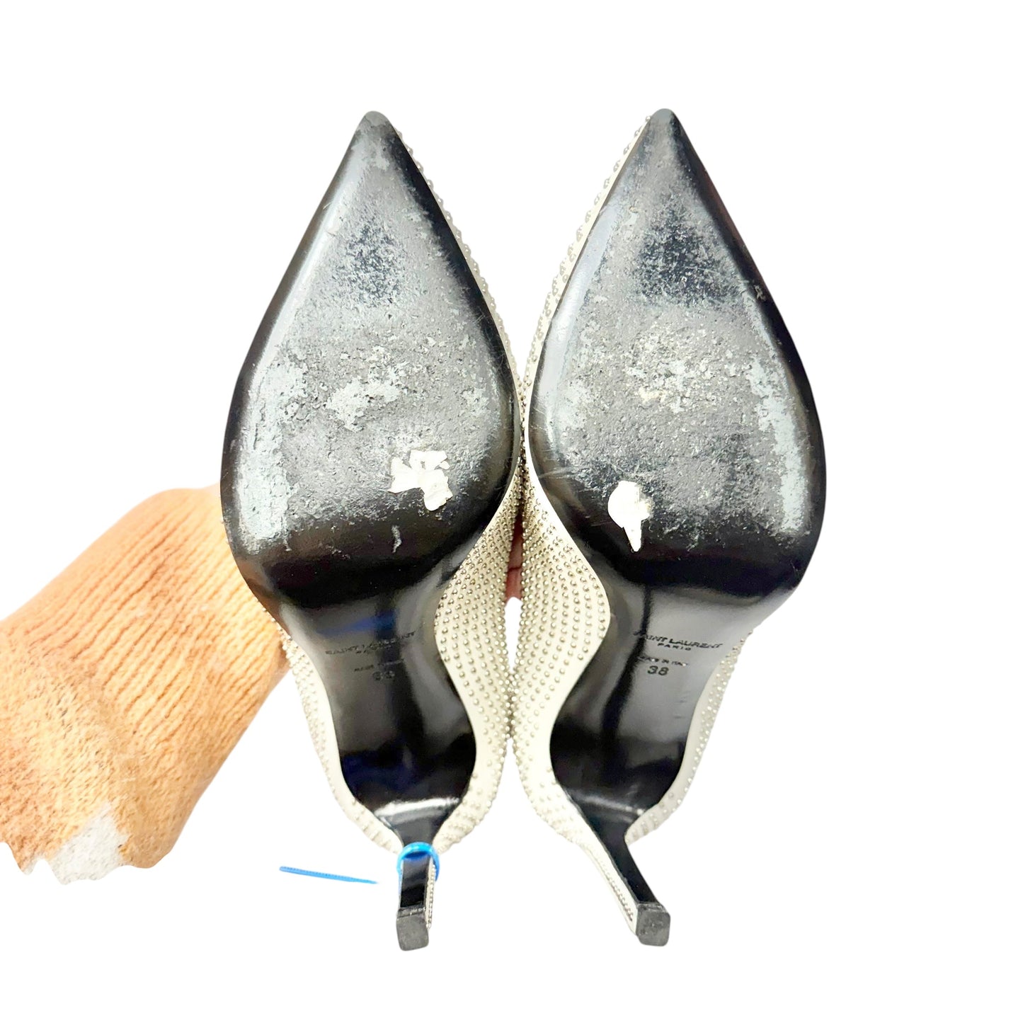 Shoes Luxury Designer By Yves Saint Laurent In White, Size: 7.5