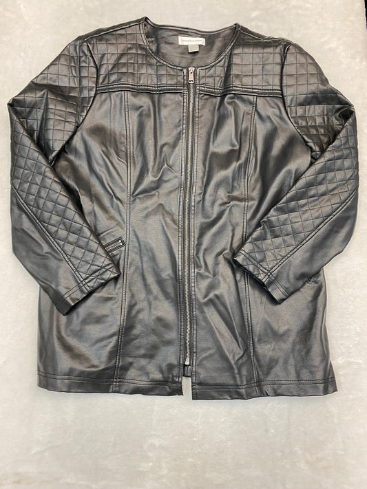 Jacket Moto By Christopher And Banks In Black, Size:Xl