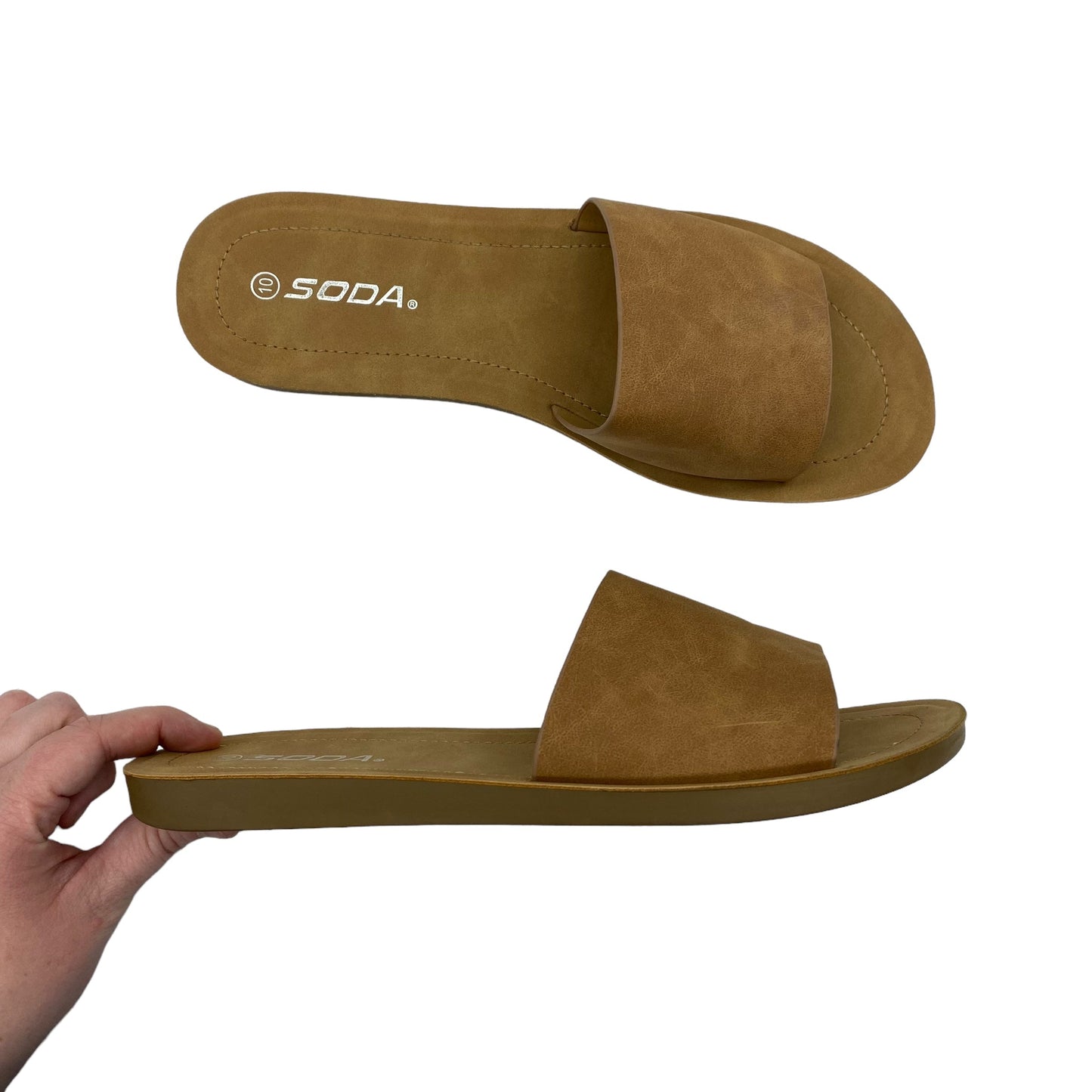 BROWN SANDALS FLATS by SODA Size:10