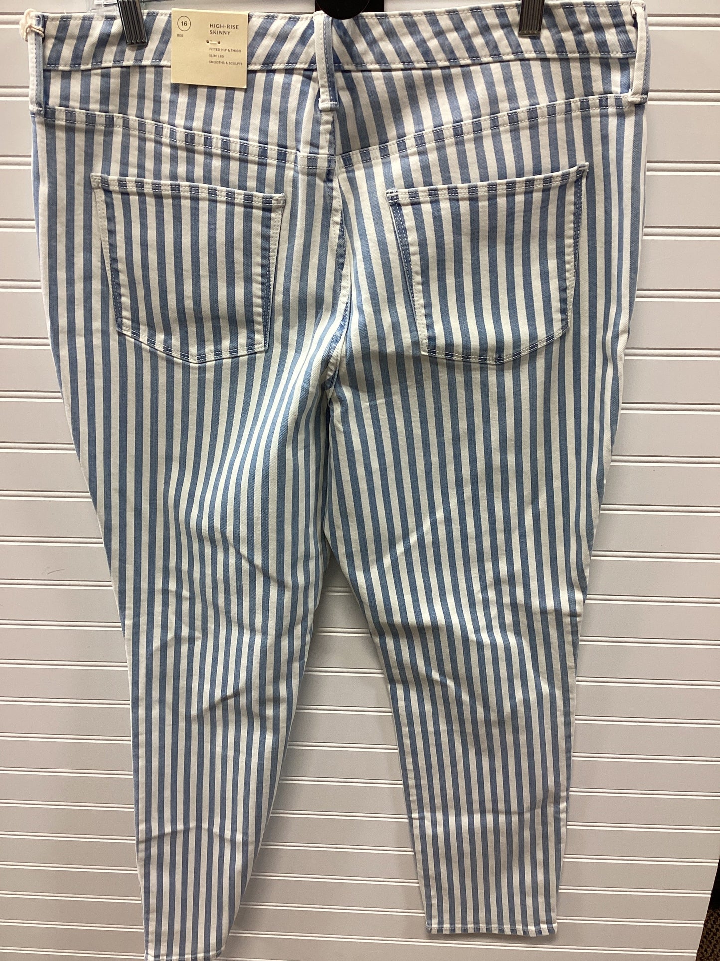 Jeans Skinny By Universal Thread In Blue & White, Size:16