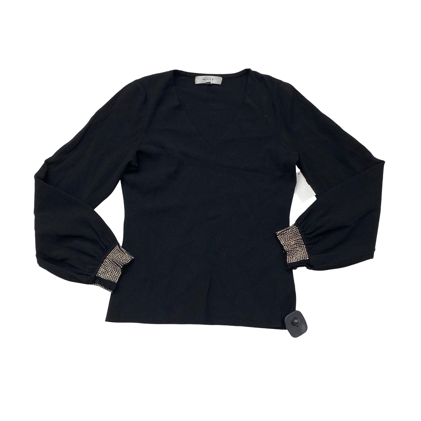 Top Ls Designer By Milly In Black & Silver, Size:S