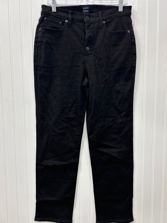 Jeans Straight By J. Crew In Black Denim, Size:6