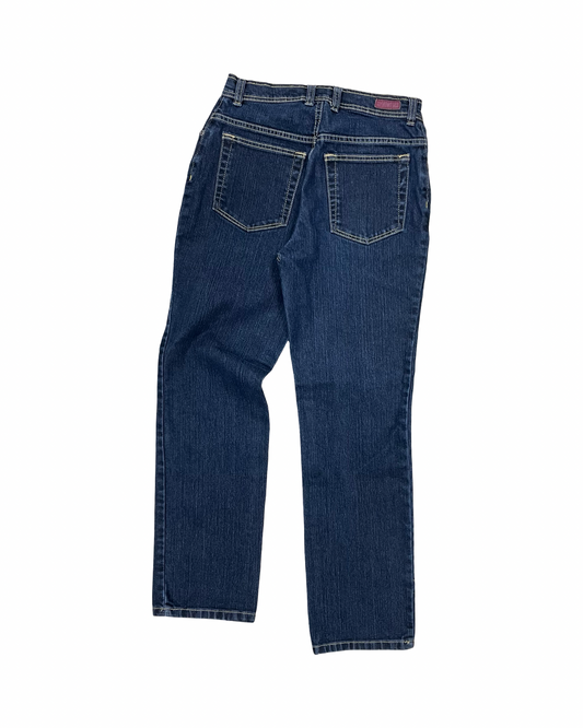 Jeans Straight By Gloria Vanderbilt In Blue Denim, Size:6P