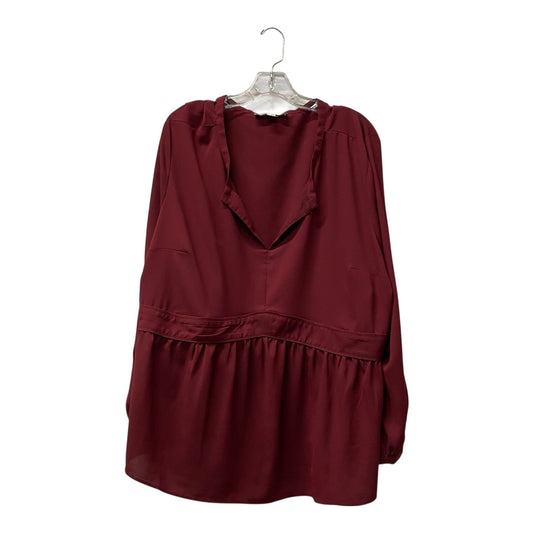 Top Ls By Loft In Maroon, Size:4X