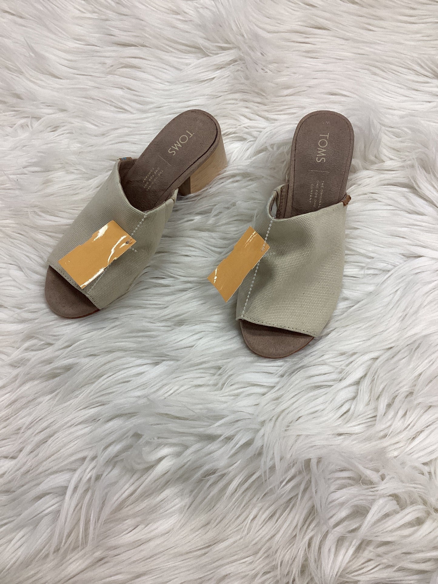 Sandals Heels Block By Toms In Cream, Size:5