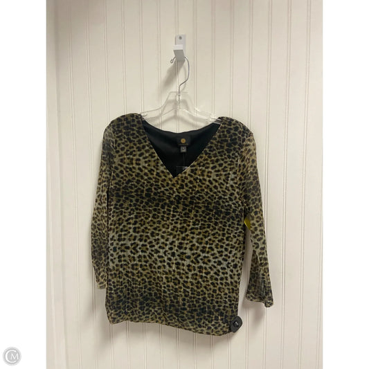 Top Long Sleeve By Jm Collections In Animal Print, Size: M