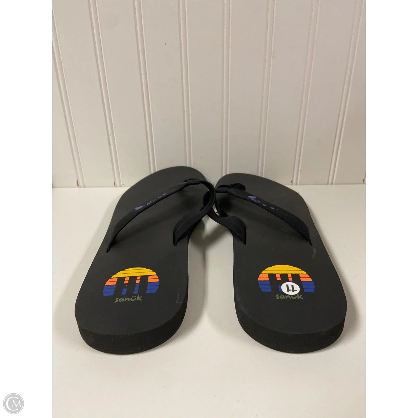 Sandals Flip Flops By Sanuk In Black, Size: 11