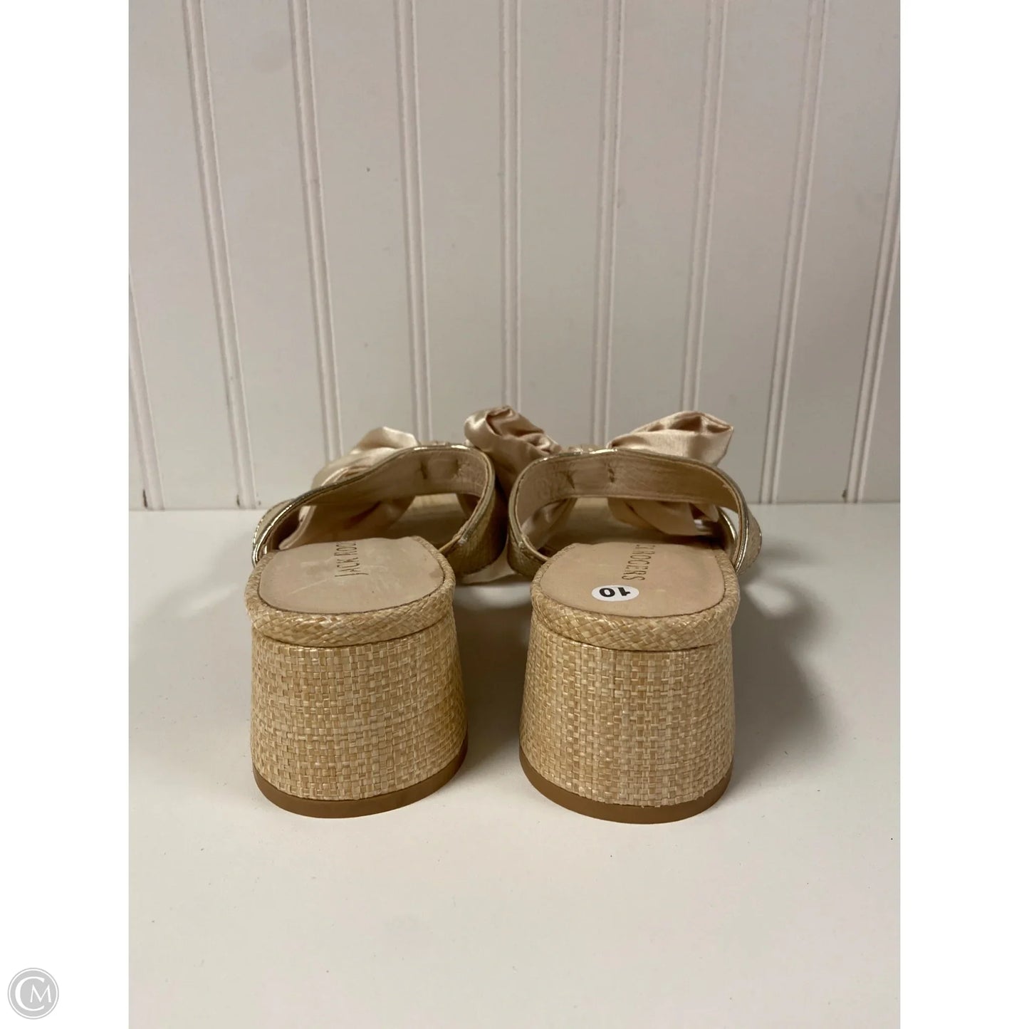 Sandals Heels Block By Jack Rogers In Beige, Size: 10