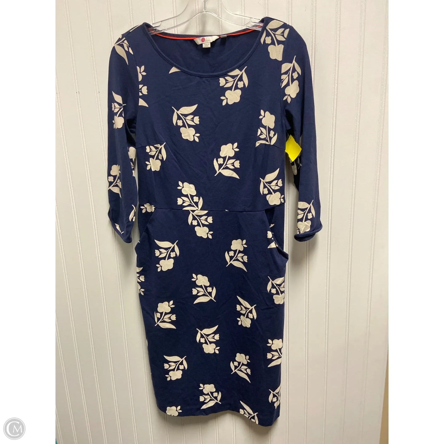 Dress Casual Midi By Boden In Blue & Cream, Size: S