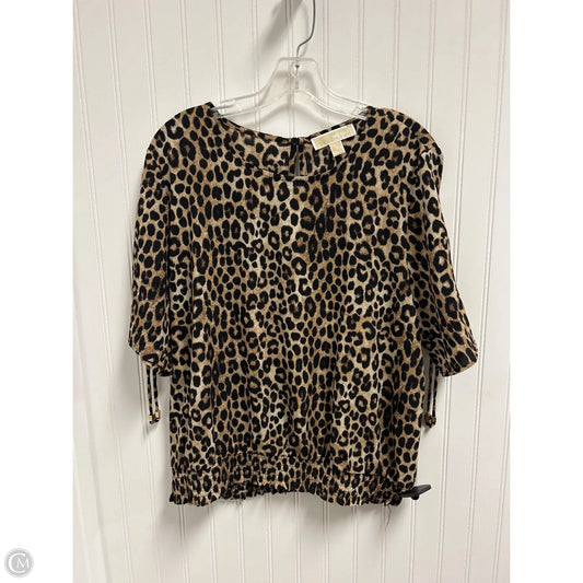 Top Short Sleeve By Michael By Michael Kors In Animal Print, Size: Xl