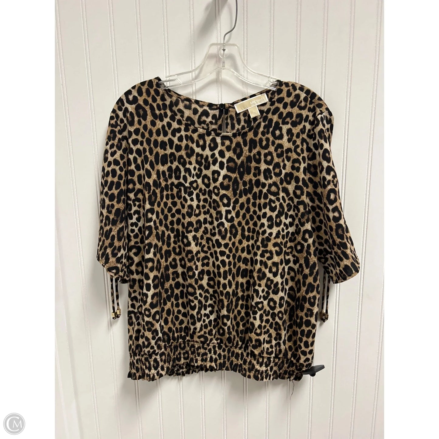 Top Short Sleeve By Michael By Michael Kors In Animal Print, Size: Xl