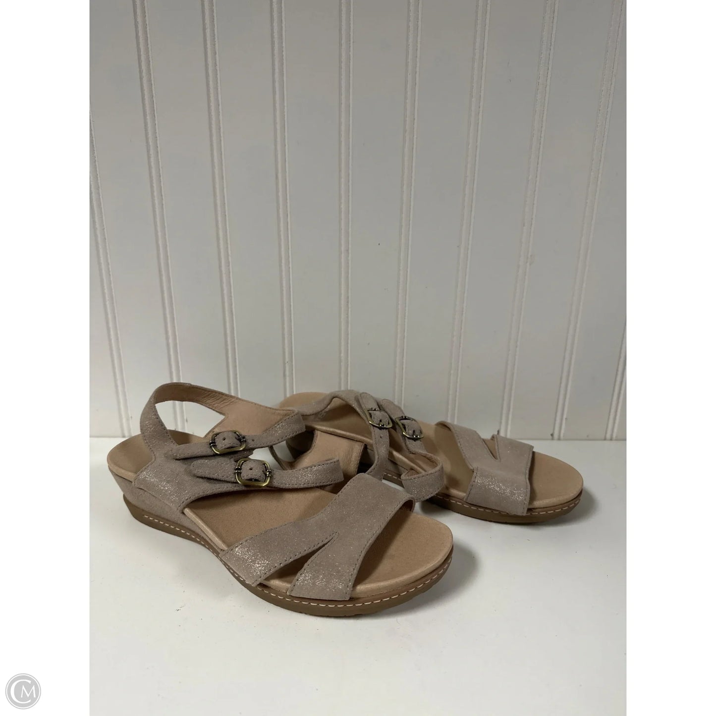 Sandals Heels Wedge By Dansko In Gold, Size: 7.5