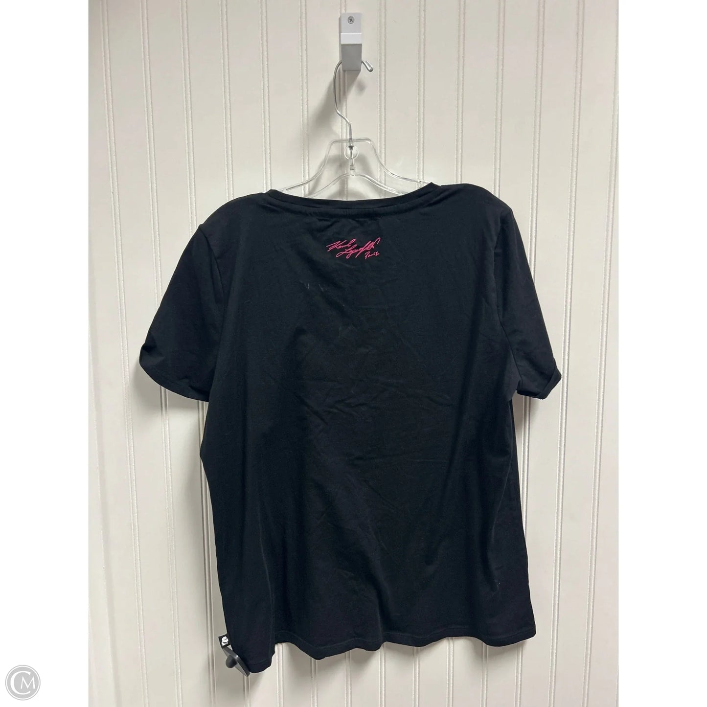 Top Short Sleeve Designer By Karl Lagerfeld In Black, Size: L