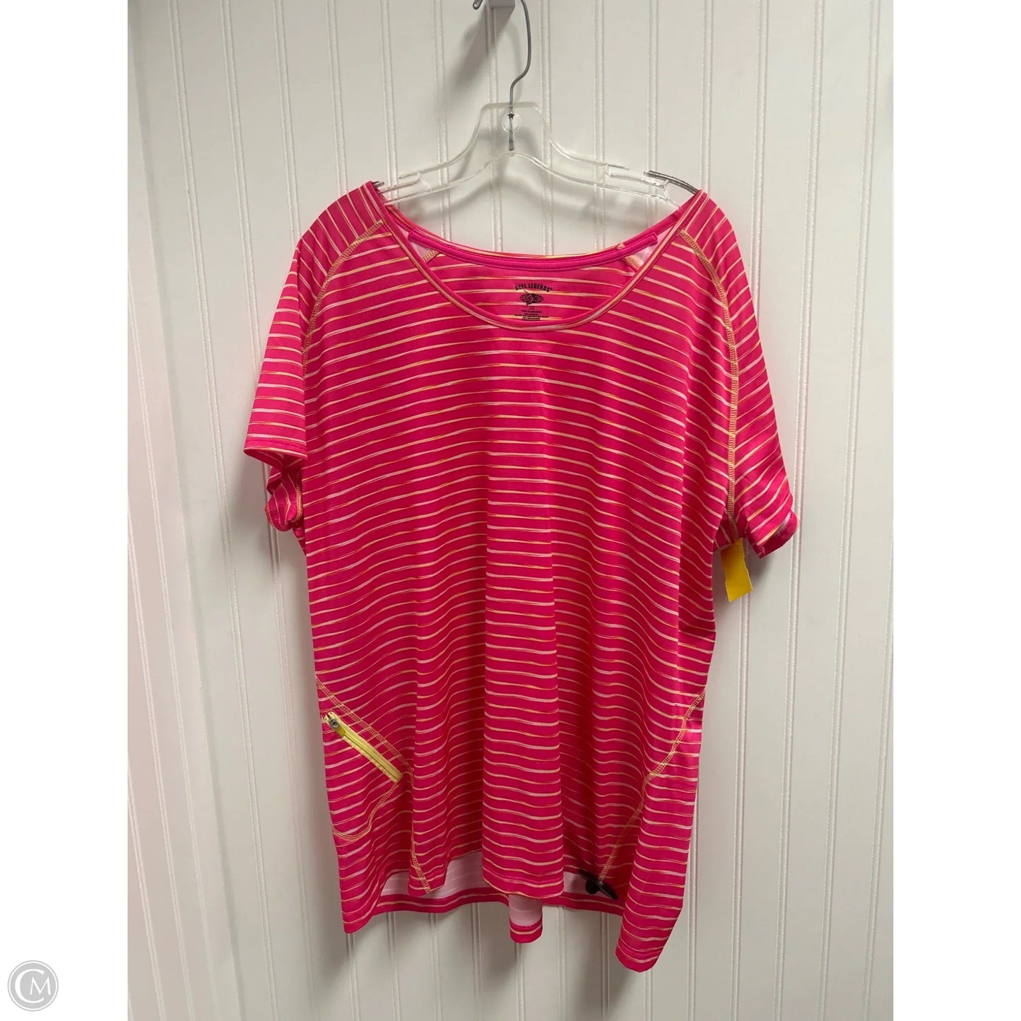 Top Short Sleeve By Reel Legends In Pink, Size: 2x