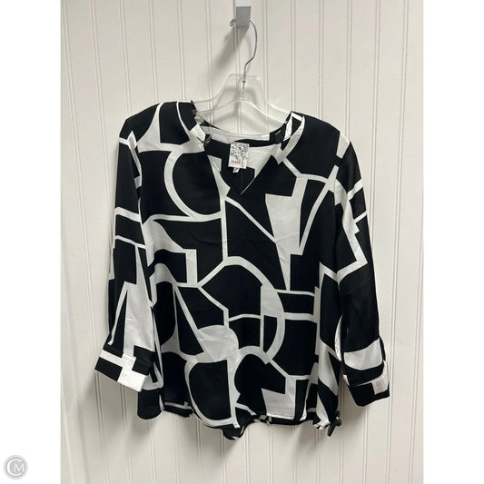 Top Long Sleeve By Naif In Black & White, Size: M