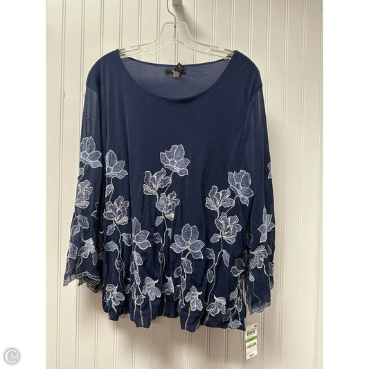 Top Long Sleeve By Alfani In Blue, Size: L