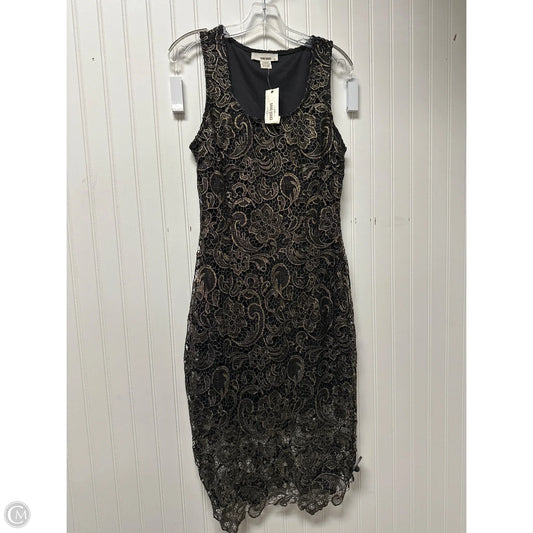 Dress Casual Short By Sans Souci In Black & Gold, Size: M