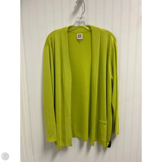 Sweater Cardigan By Anne Klein In Green, Size: Xl