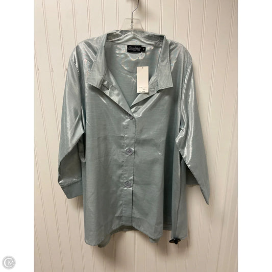 Top 3/4 Sleeve By Clothes Mentor In Aqua, Size: 2x