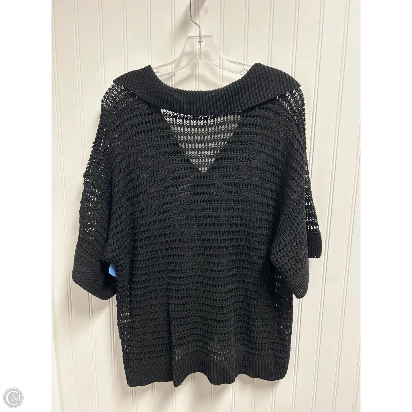 Sweater Short Sleeve By Max Studio In Black, Size: L