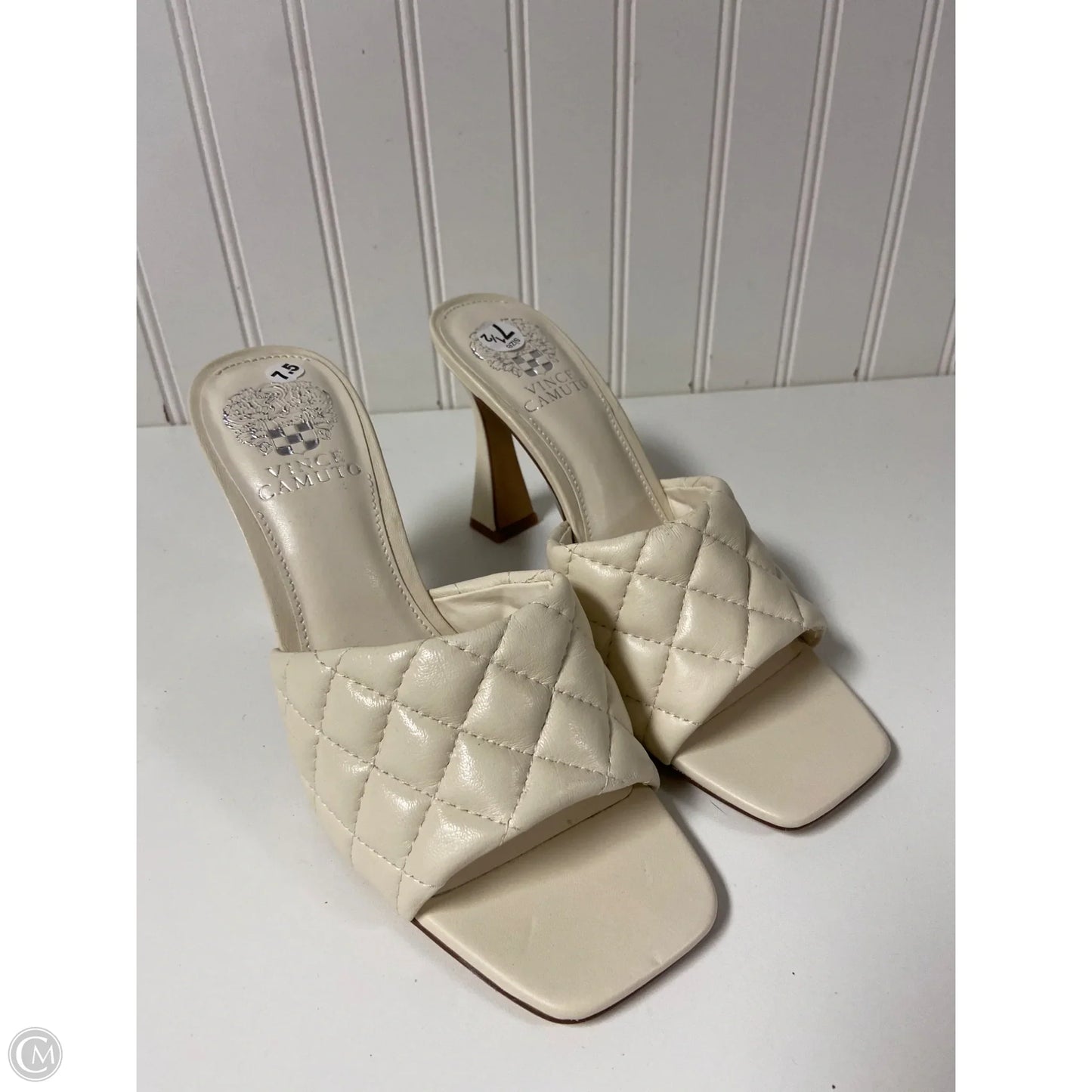 Sandals Heels Stiletto By Vince Camuto In Cream, Size: 7.5