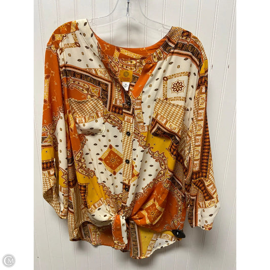 Top Long Sleeve By Ruby Rd In Orange, Size: 1x