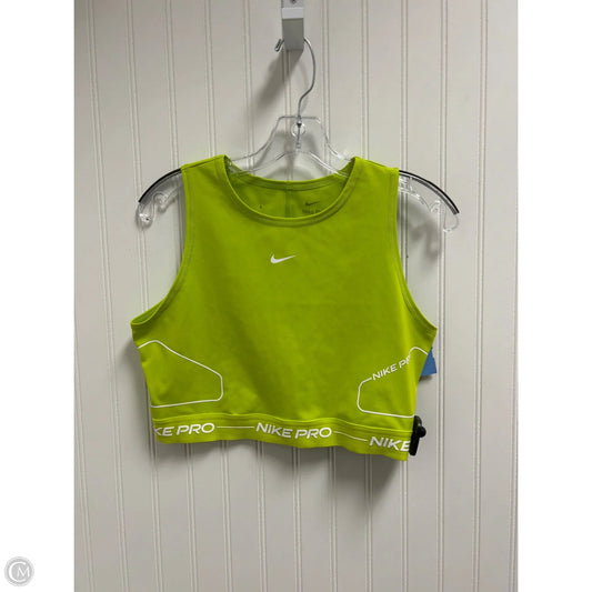 Athletic Tank Top By Nike In Green & White, Size: M