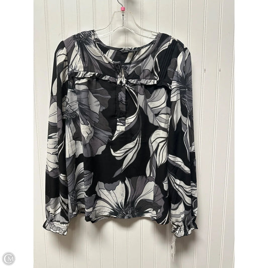 Top Long Sleeve By Zac And Rachel In Black & White, Size: M