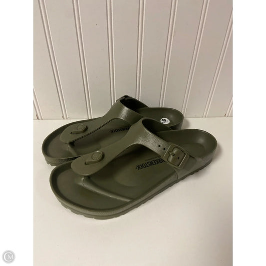 Sandals Flip Flops By Birkenstock In Green, Size: 8.5