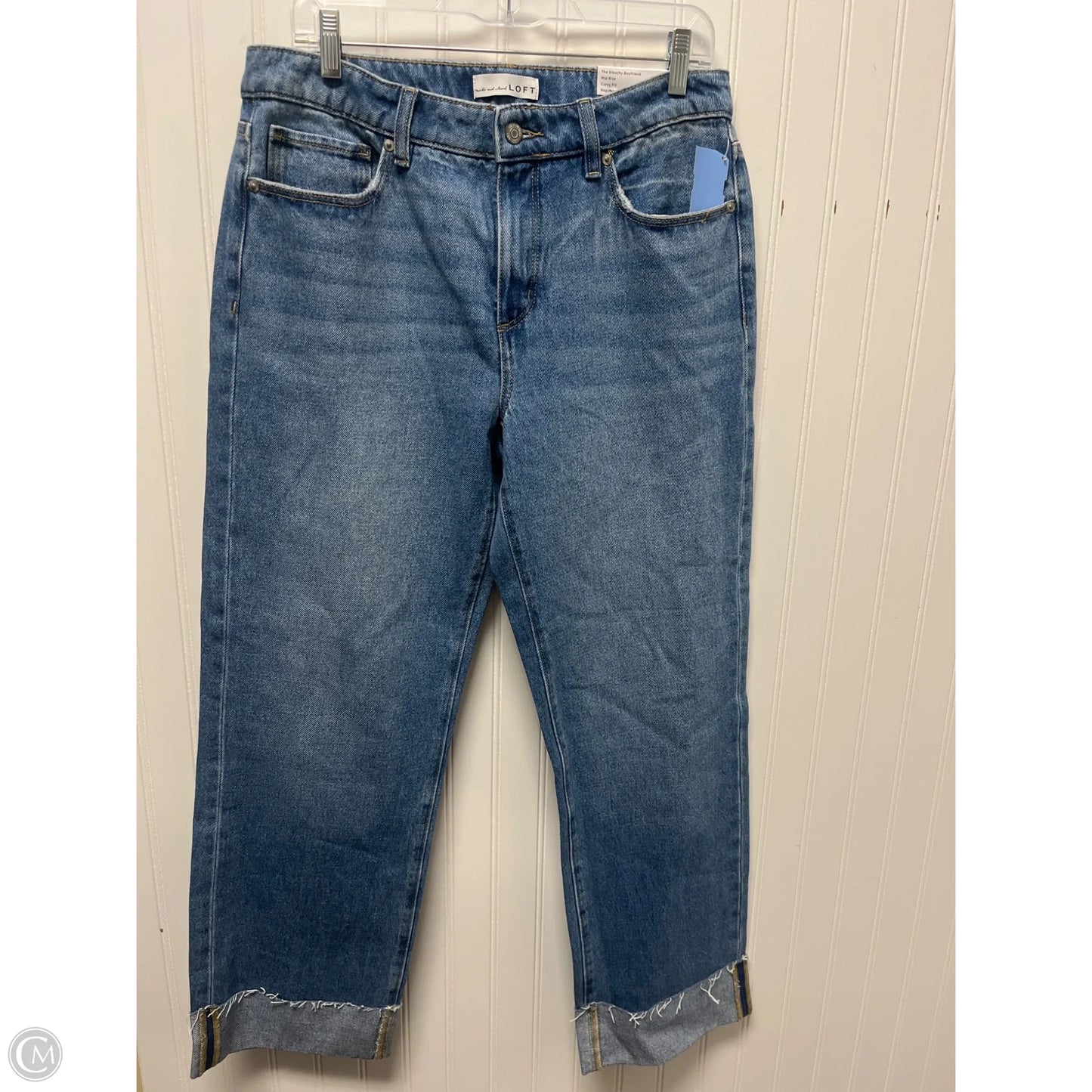 Jeans Boyfriend By Loft In Blue Denim, Size: 4