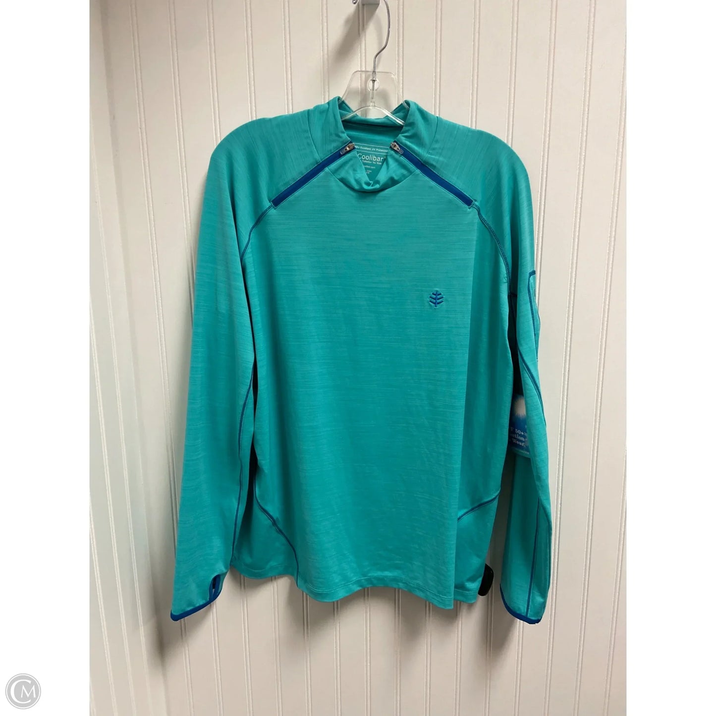 Athletic Top Long Sleeve Collar By Coolibar In Blue, Size: 2x