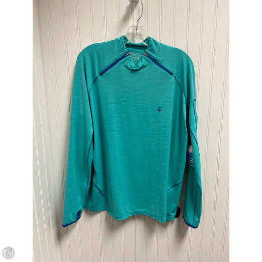 Athletic Top Long Sleeve Collar By Coolibar In Blue, Size: 2x