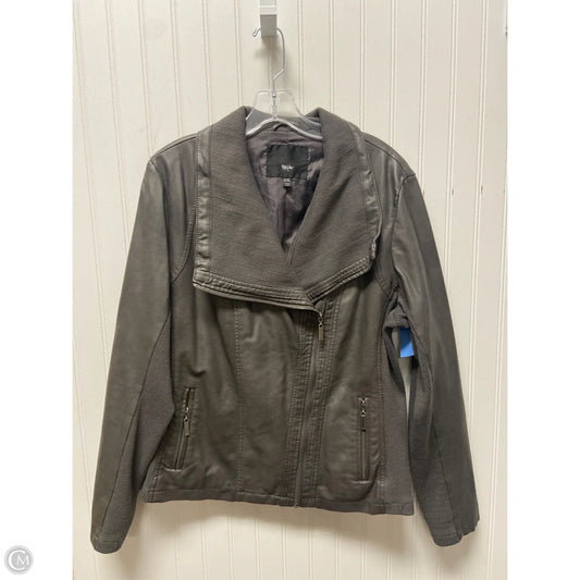 Jacket Moto By Mossimo In Grey, Size: 2x
