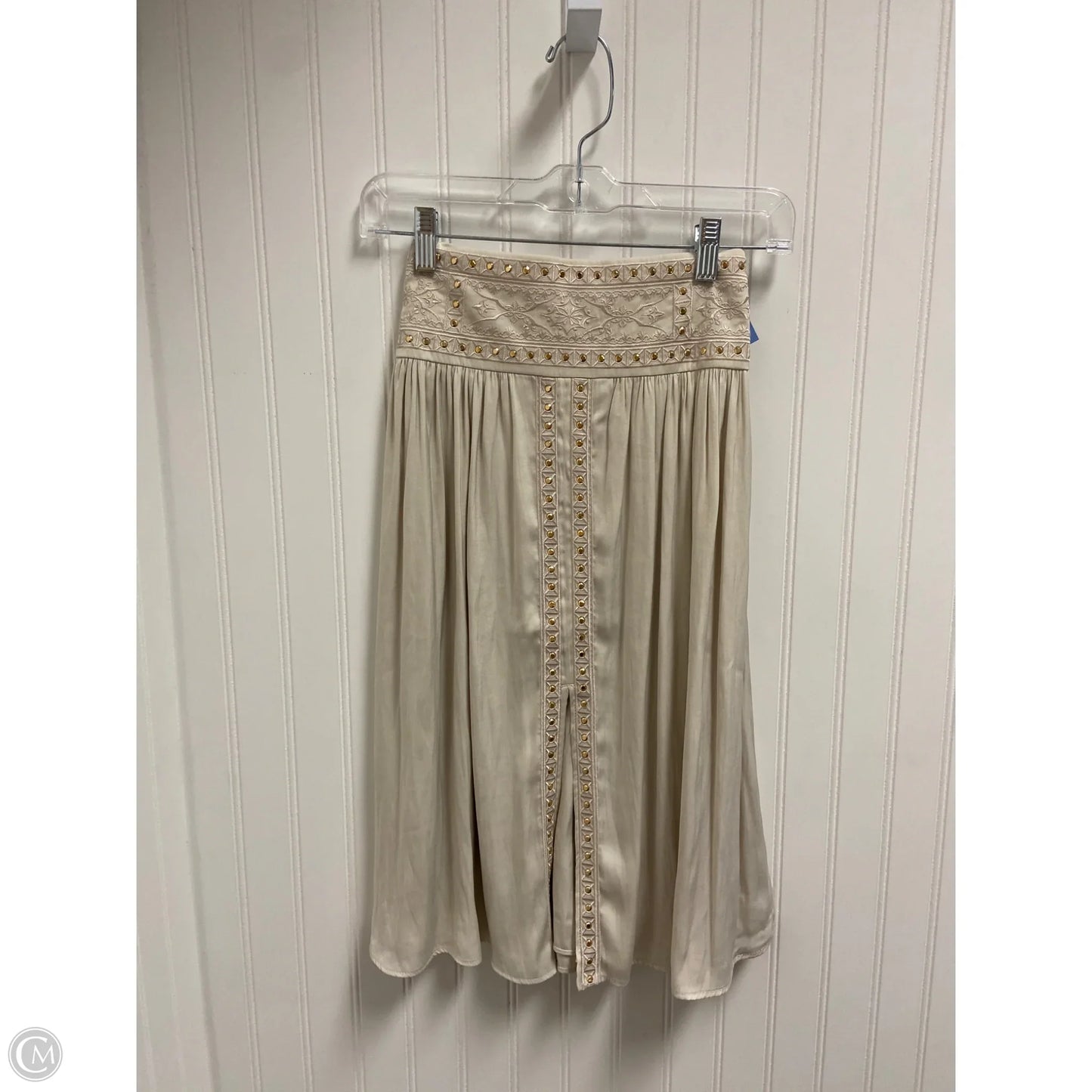 Skirt Midi By White House Black Market In Beige, Size: Xxs