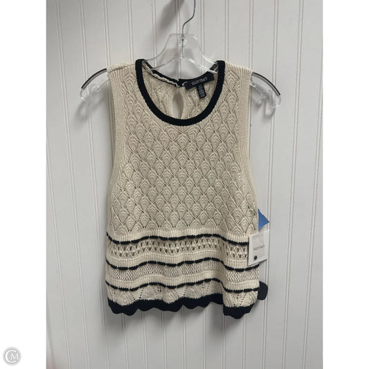 Sweater Short Sleeve By Ellen Tracy In Black & Cream, Size: M