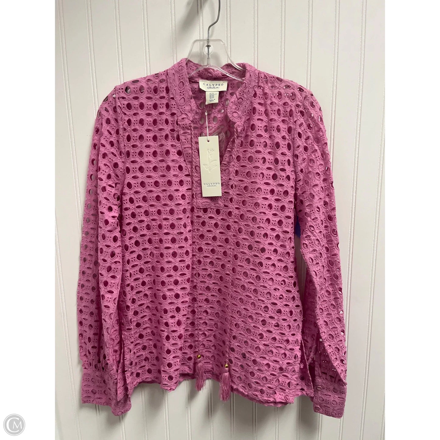 Top Long Sleeve By Calypso St Barth In Pink, Size: Xs