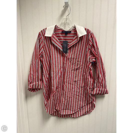 Top Long Sleeve By Tommy Hilfiger In Red & White, Size: S