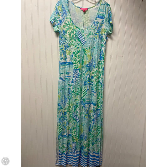 Dress Designer By Lilly Pulitzer In Blue & Green, Size: M