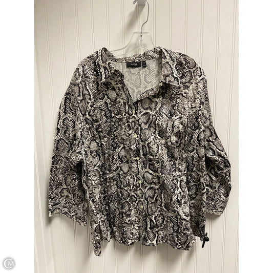 Top Long Sleeve By Apt 9 In Animal Print, Size: 2x