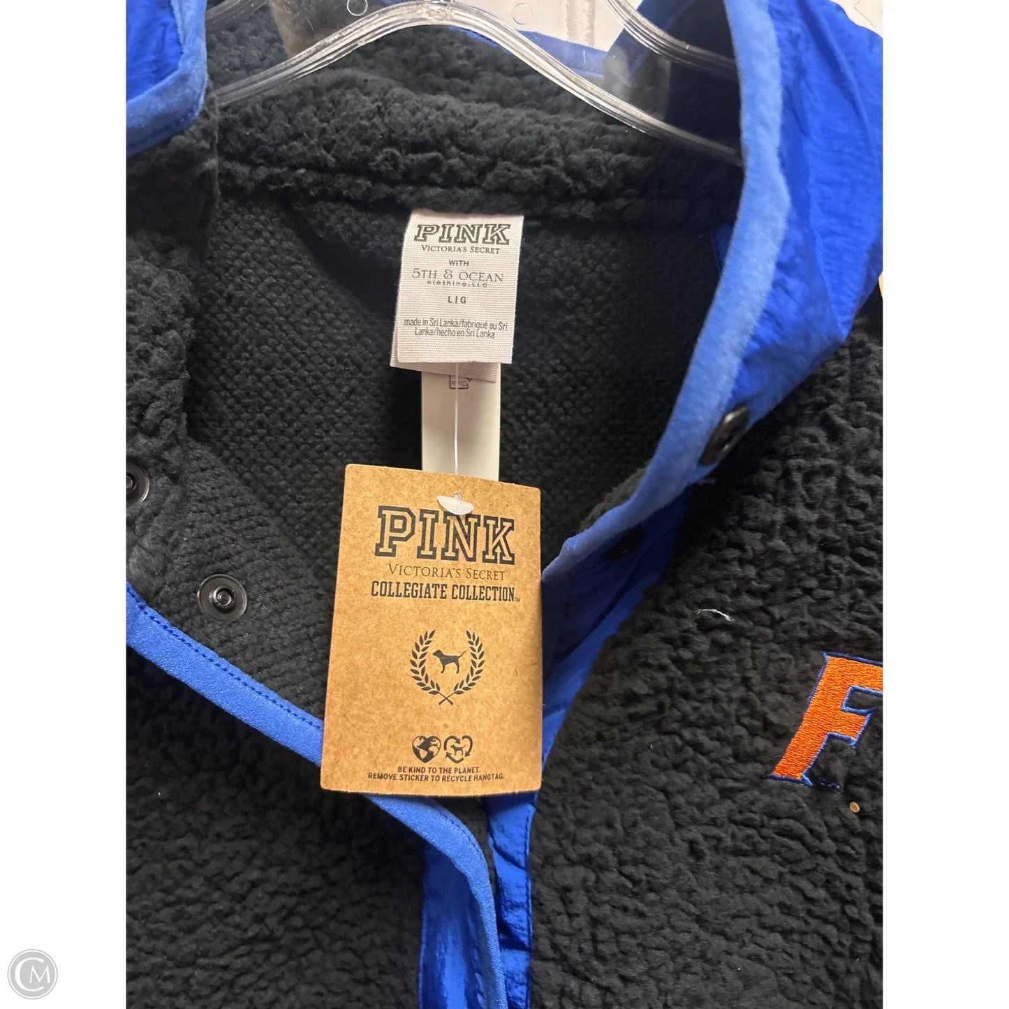 Jacket Faux Fur & Sherpa By Pink In Black, Size: L