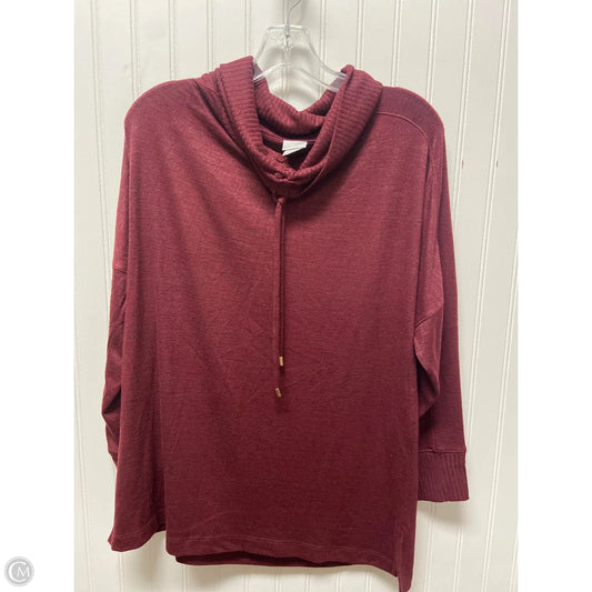 Sweater By Chicos In Maroon, Size: 10
