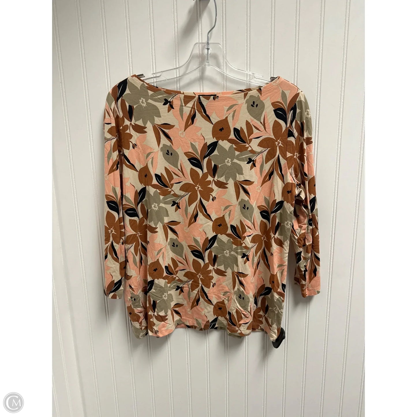 Top 3/4 Sleeve By Ann Taylor In Floral Print, Size: L